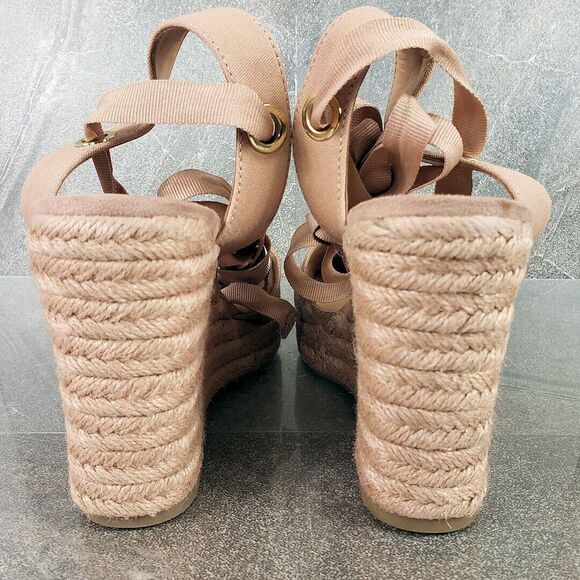 INC Shoes Womens 11 M Maisie Tan Lace-Up Espadrille Wedge Sandals Ankle Wrap Tie - Picture 6 of 13